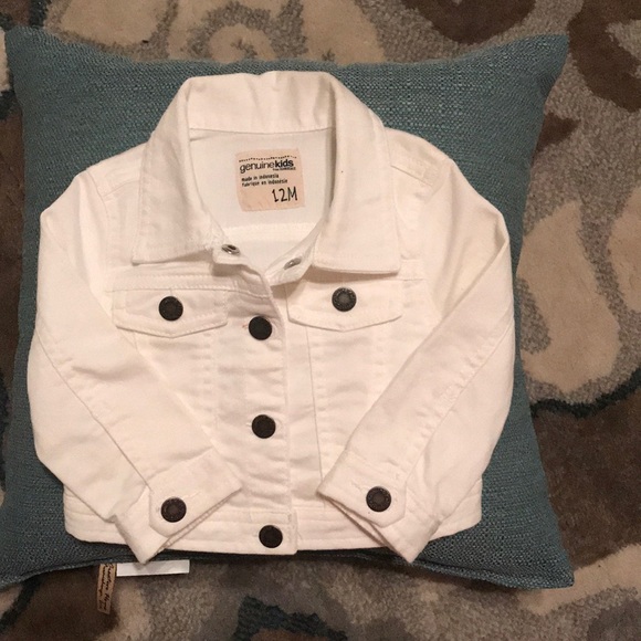 baby girl white denim jacket